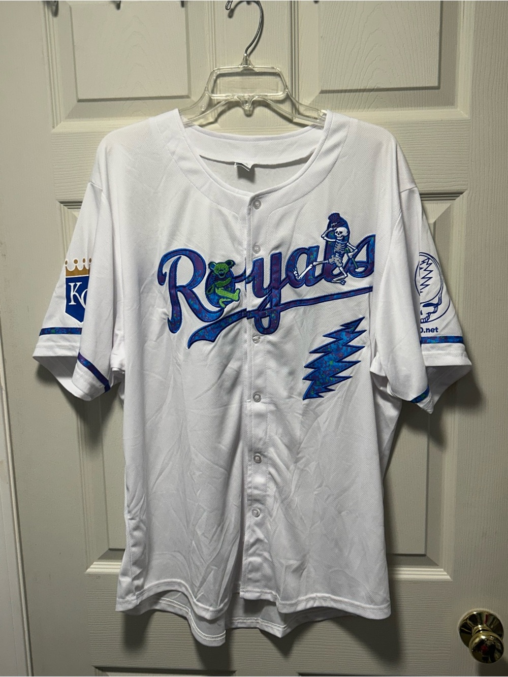 Kansas City Royals x Grateful Dead White Baseball Jersey Collab XL SGA MLB